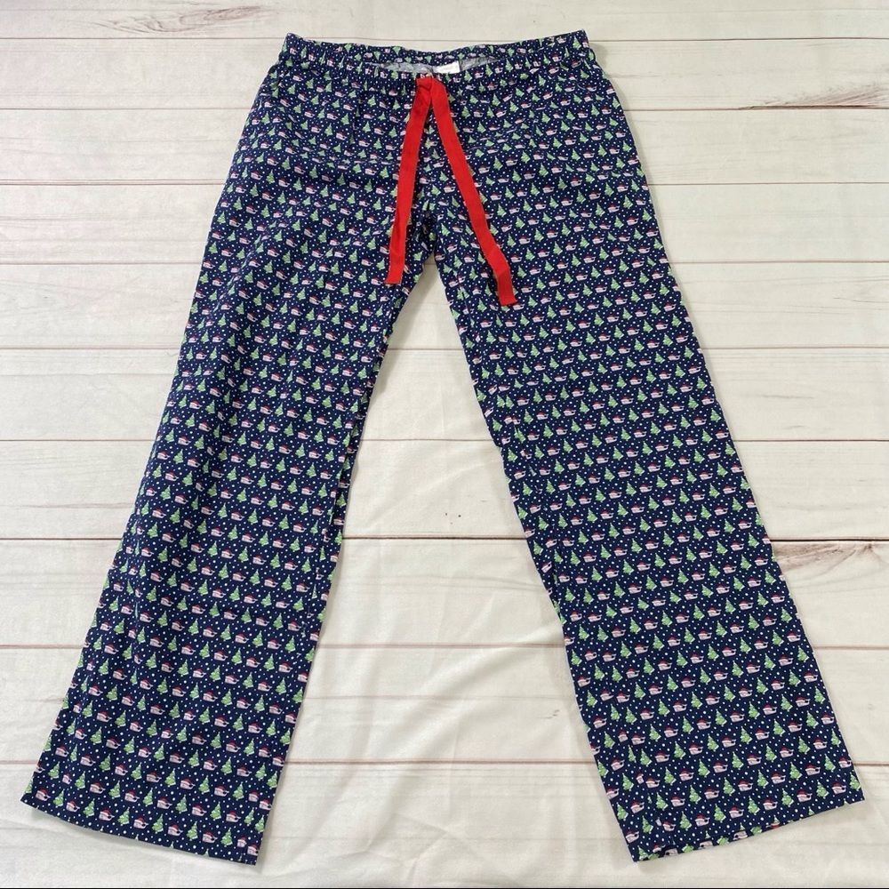 Vineyard Vines Blue Santa Hat Whale & Christmas Tree Pajama Pants Size S